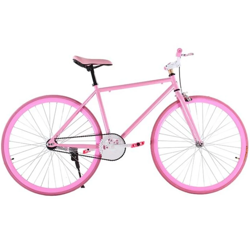Dead Fly 26 дюймов Взрослые твердые шины знаменитости студентов подлинный подростковый перевернутый тормозной велосипед мужской и женский Цвет Велосипеда - Цвет: Pink