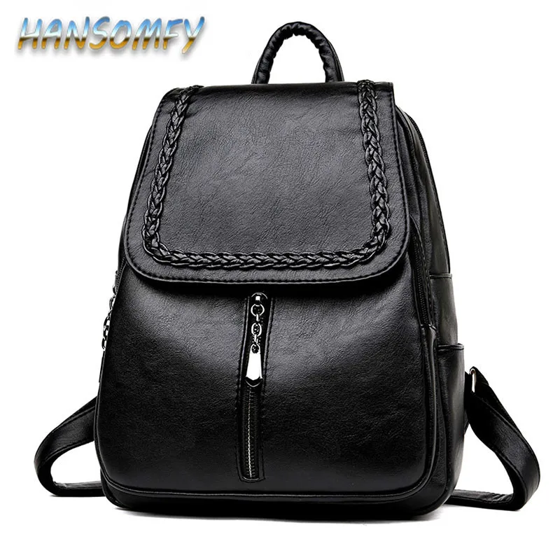 

Fashion Brand Laptop Backpack Women Leather Luxury Weaving Backpacks Ladies Fashion Rucksacks Satchel School Bag Female CY-66
