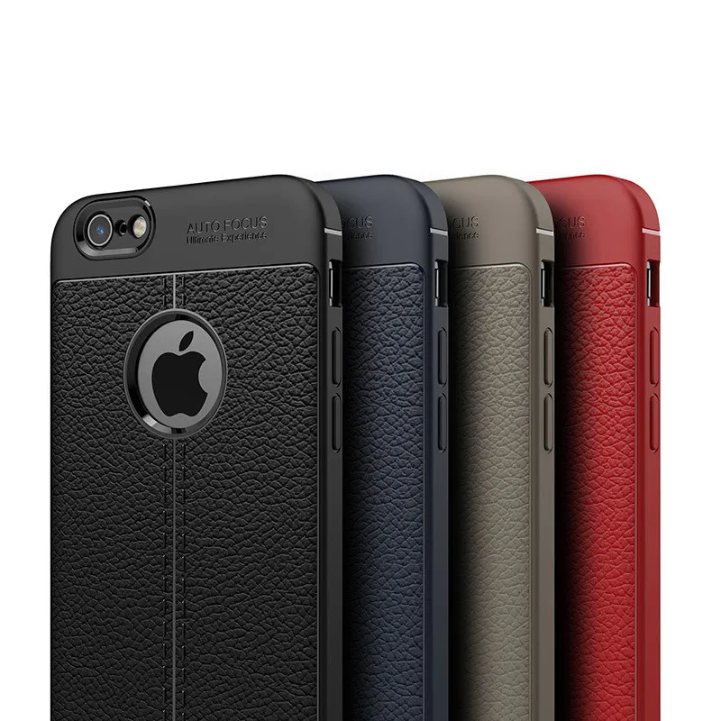Retro Shockproof Protection Silicone Soft Case For iPhone 5 5SE Slim Bumper Litchi Leather Skin Back Cover For iPhone Case on 5S