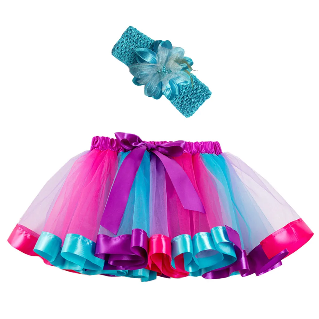 Балетная юбка, пачка для девочек, детские вечерние балетные костюмы для танцев, юбка+ повязка на голову, юбка-пачка для малышей, 13 цветов,# CA30 - Цвет: Purple
