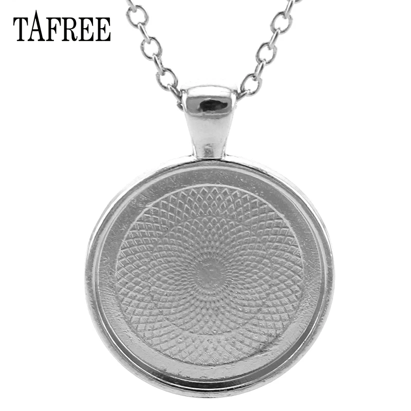 TAFREE 10 шт./лот Очаровательная круглая подвеска с основой цепочкой ожерелье для
