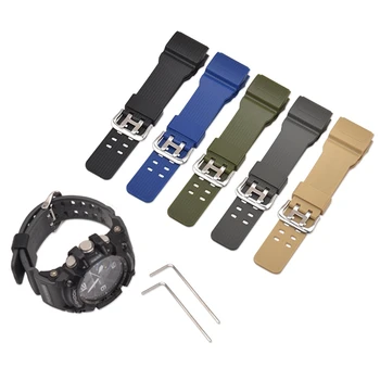 

Watch Band Strap With Spanner/Allen Key Pin Buckled Resin Wristwatch Bands For Casio GG-1000/GWG-100/GSG-100