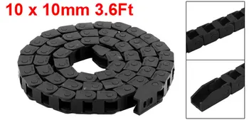 

UXCELL Hot 10x10mm Waterproof Plastic Drag Chain Cable Wire Carrier Low Noise 1.11m/3.6Ft Length Black for CNC Machine Tools