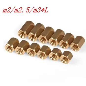 

50Pcs/lot M2/M2.5/M3*L Female female Hex head Brass Spacing Screws Threaded Pillar PCB Computer PC Motherboard StandOff Spacer