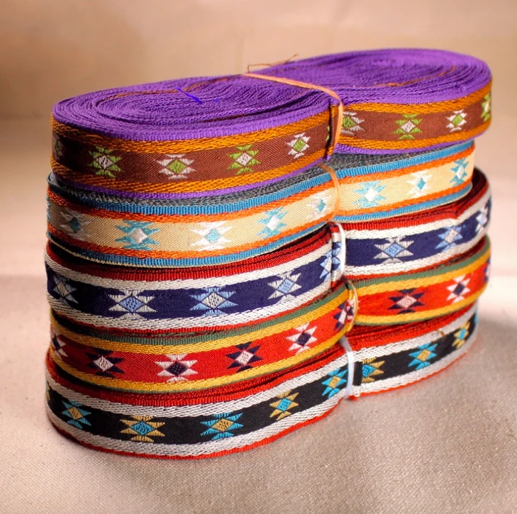 

native embroidery ethnic jacquard webbing woven tape lace ribbon 2cm garment bag accessory gift decoration boho gypsy DIY tribal