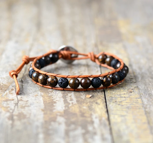 Us 4 73 10 Off Aliexpress Men Leather Bracelet 6mm Lava Stone Bronzite Wrap Bracelets Vintage Weaving Bead Handmade Us 4 73 10 Off Aliexpress Men Leather Bracelet 6mm Lava Stone Bronzite Wrap Bracelets Vintage Weaving Bead Handmade