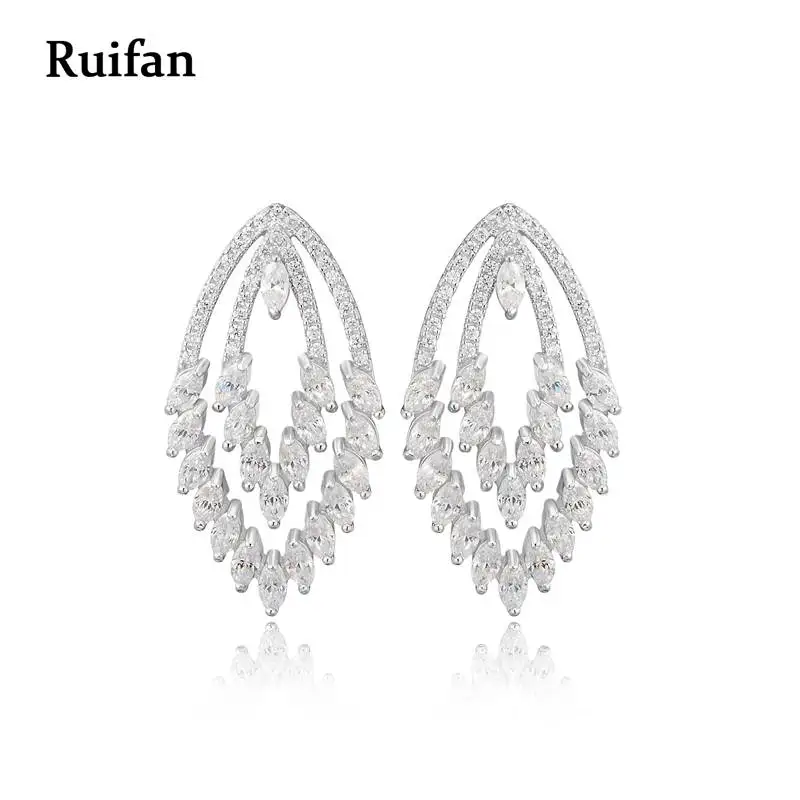 

Clearance Sale High Quality Cubic Zircon 925 Sterling Silver Stud Earrings for Women Wedding Party Jewelry Best Gift YEA008