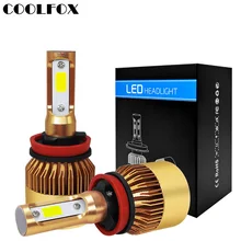 

COOLFOX S2 Car Light Bulb Led H1 H3 H4 H7 H11 9005 9006 HB4 LED Headlight Lamp Automotivo Acessories Super 72W 8000Lm 6000K 12V