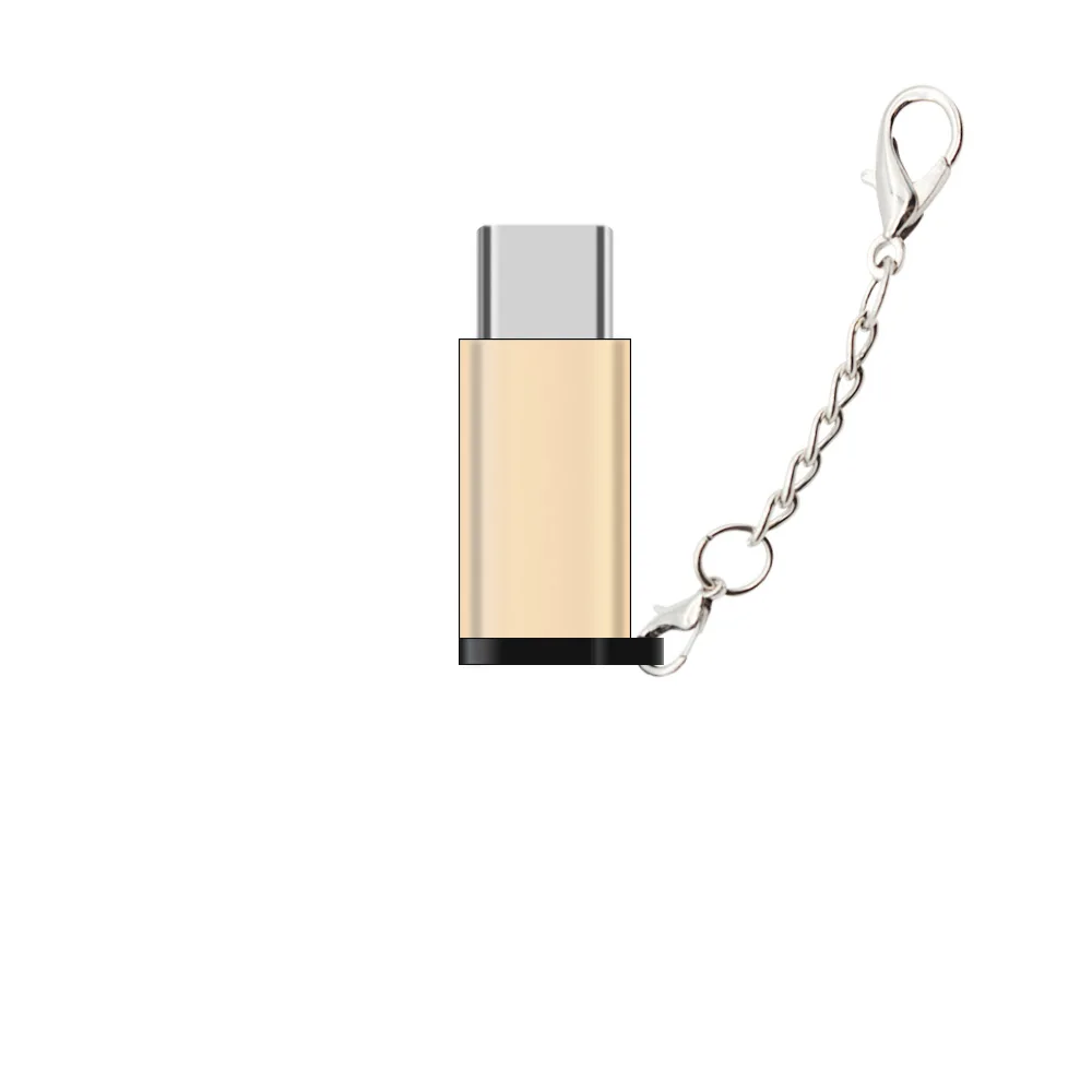 Micro USB To TypeC Adapter With Keychain Micro USB Female To USB Type C Male Adaptador Tipe C Charging Data Sync Type-C Adapters (3)
