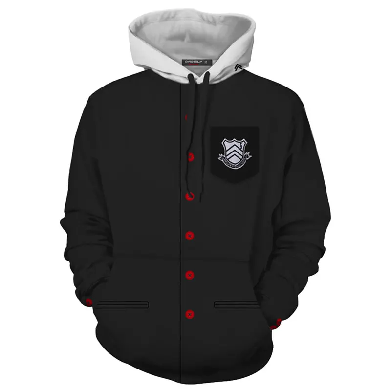 

Persona 5 Hoodie Joker Akira Kurusu Hoodie 3D Print Black High Quality Hooded Jacket Hoodie Spring Summer Autumn Hoodie