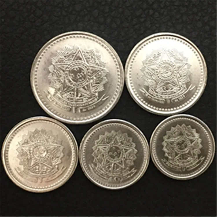 

Brazil 5 PCS Coins - Original and Genuine Uncirculated 100% Real Not circulated