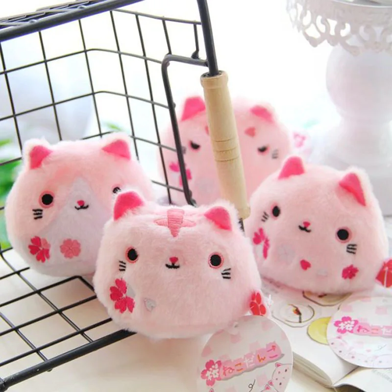 

Cute 4 Styles Big Face Cat Cartoon 8CM Mini Sakura Pink Cat Plush Stuffed Toy Kids Gift Animal Doll Home Decoration Wedding Gift