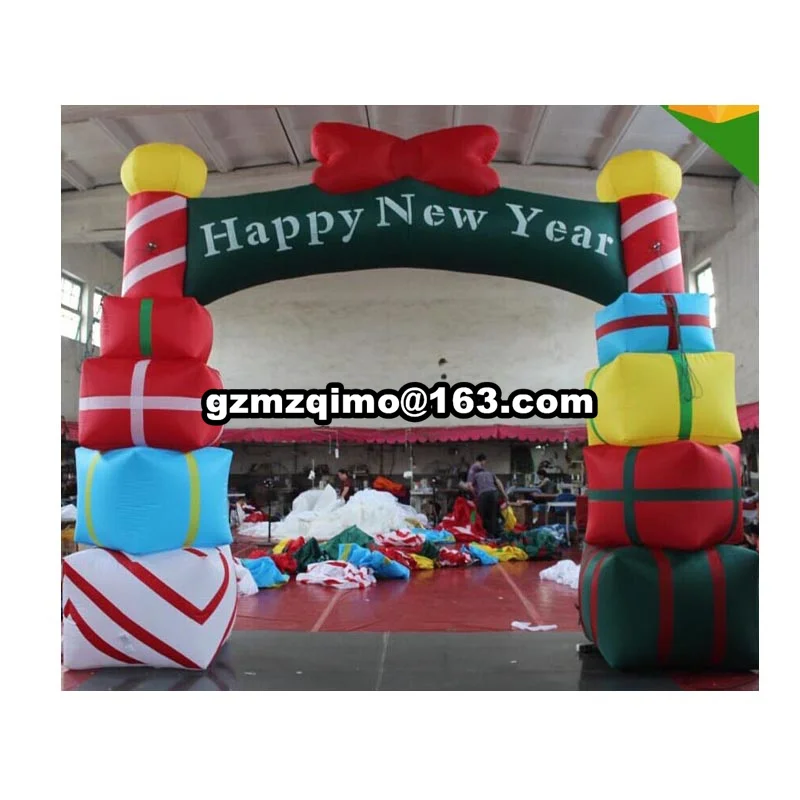 6 м широкая надувная Рождественская арка на открытом воздухе с Рождеством Арка Надувное Рождественское украшение для нового года
