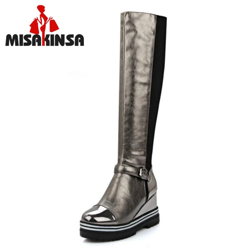 round toe knee high boots