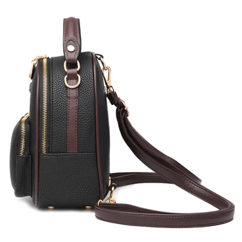 

Women Girls Cute Small PU Leather Mini Backpack School Book Bag Travel Daypack