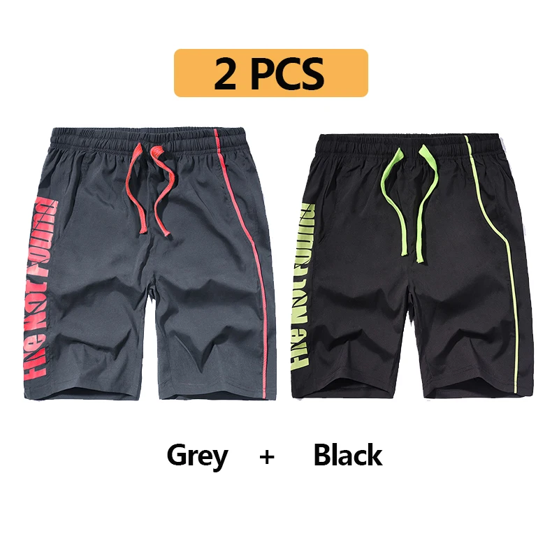 3 шт., быстросохнущие мужские спортивные шорты, пляжные шорты для купания, серфинга, летние шорты для бега, мужские повседневные короткие спортивные штаны, размер США - Цвет: DK25 Grey Black