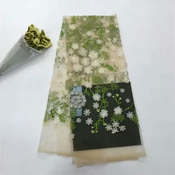 

2018 High Quality African 3D Wedding Lace Fabric green Latest Nigerian Laces French Net Lace Fabric for Dress A226-1
