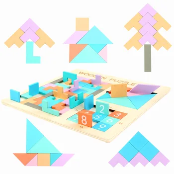 

Multi-functional wooden digital puzzle Montessori Educational Toys for Children Learning Developing Toys