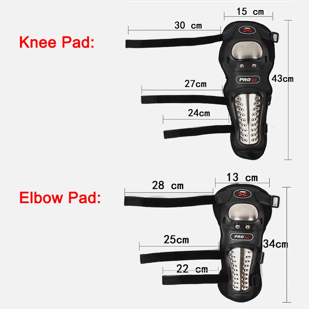4 шт./компл. мотоциклетные наколенники налокотники Нержавеющая сталь протектор черная предохранительная для бездорожья мото гоночный велосипед Спорт на открытом воздухе