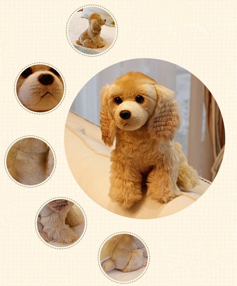 Dorimytrader quality soft realistic animal Cocker Spaniel plush toy stuffed animals dog doll  kids gift car decoration 21x15x25cm DY50130 (11)