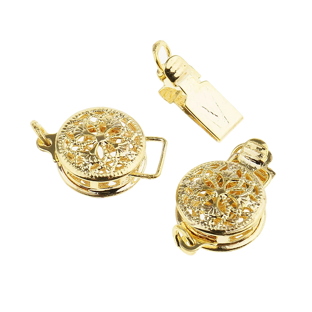 

5 Pcs Gold Plated Jewelry Clasps Connector Hollow Flower Pattern Pendants Clasps Pendant Connector Pinch Clasp Bails DIY Jewelry