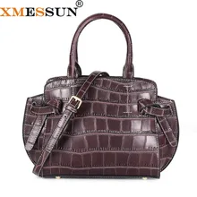 Xmessun Для женщин из натуральной кожи сумка с текстурой под кожу крокодила высокое качество кисточки из натуральной кожи сумка Прямая H143