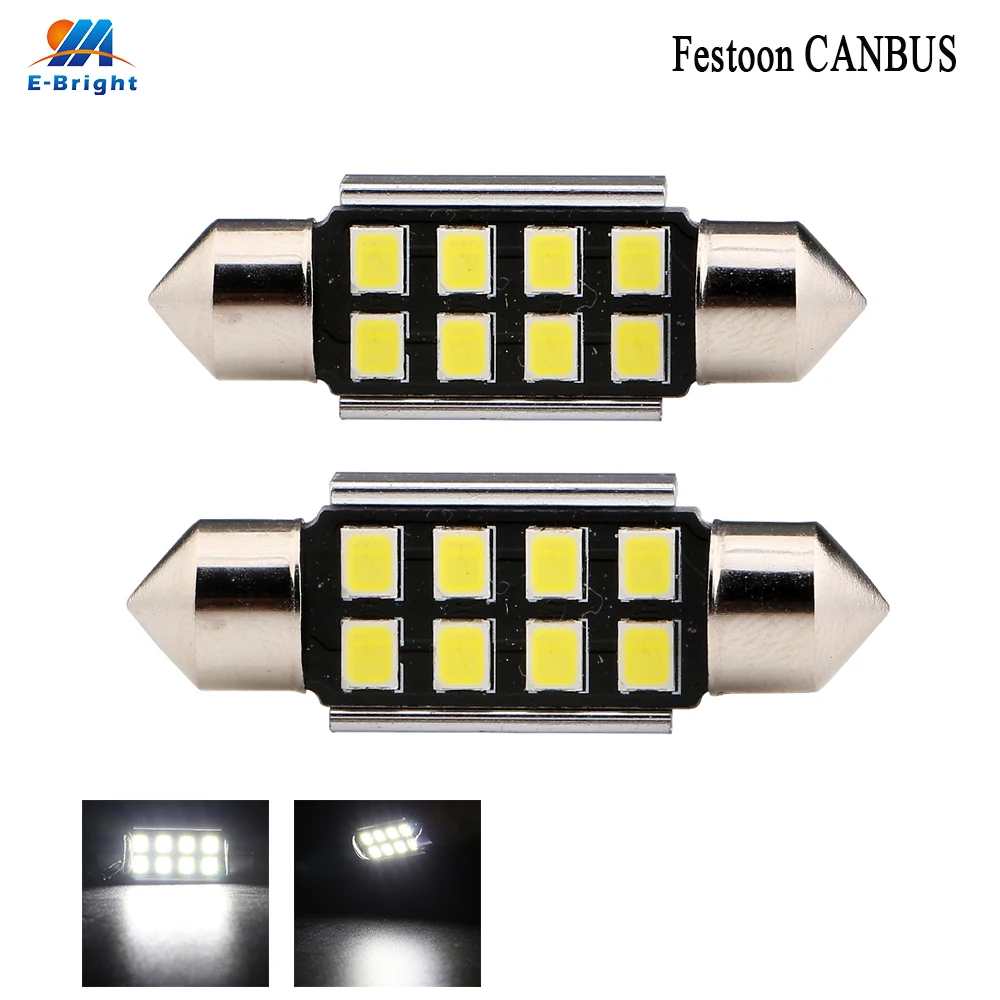 

50pcs Led Car Light 2835 SMD Pure White LED 36mm Canbus Error Free Festoon Number Plate Bulbs
