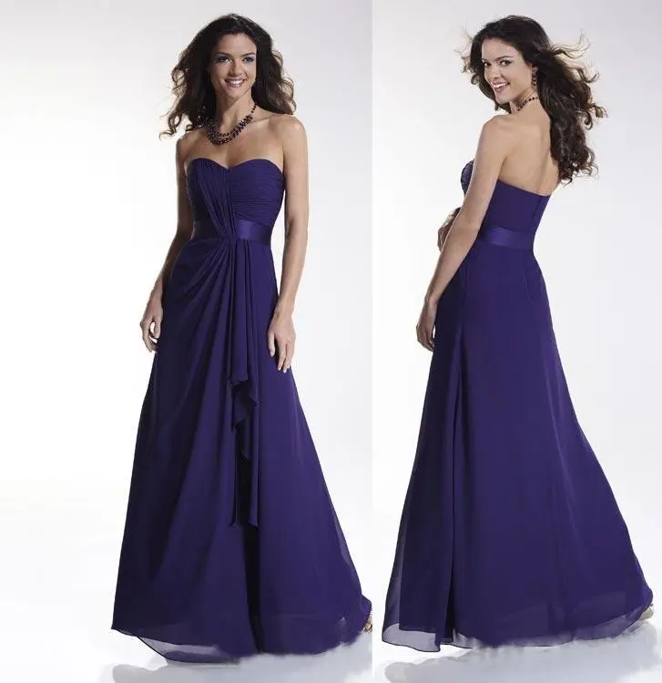 Best selling chiffon Fabulous Draped Floor-length Strapless sexy A-Line Bridesmaid Dresses | Свадьбы и торжества