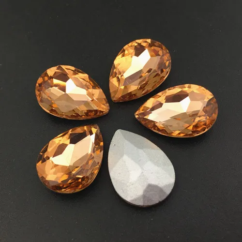 4x6mm~30x40mm Colors Teardrop Glass Crystal Fancy Stone Pointed back Pear Rhinestone Droplet Beads for Jewelry Making 
