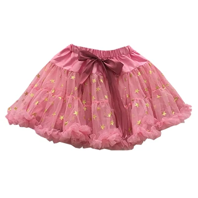 Пушистая шифоновая юбка-американка юбка-пачка для девочек 2-18 лет юбка для танцев рождественская нижняя юбка из тюля - Цвет: Dusty pink stars