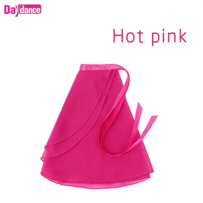 Шифоновая балетная юбка с запахом, лирическая прозрачная танцевальная юбка для девушек и женщин - Цвет: hot pink tie skirt