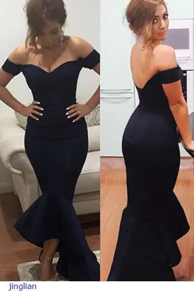 Navy Formal Jersey Dress