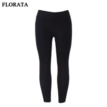 FLORATA 2017 Summer Fashion Women s Clothing Pants Female Trousers Pure Black Leggings Simple