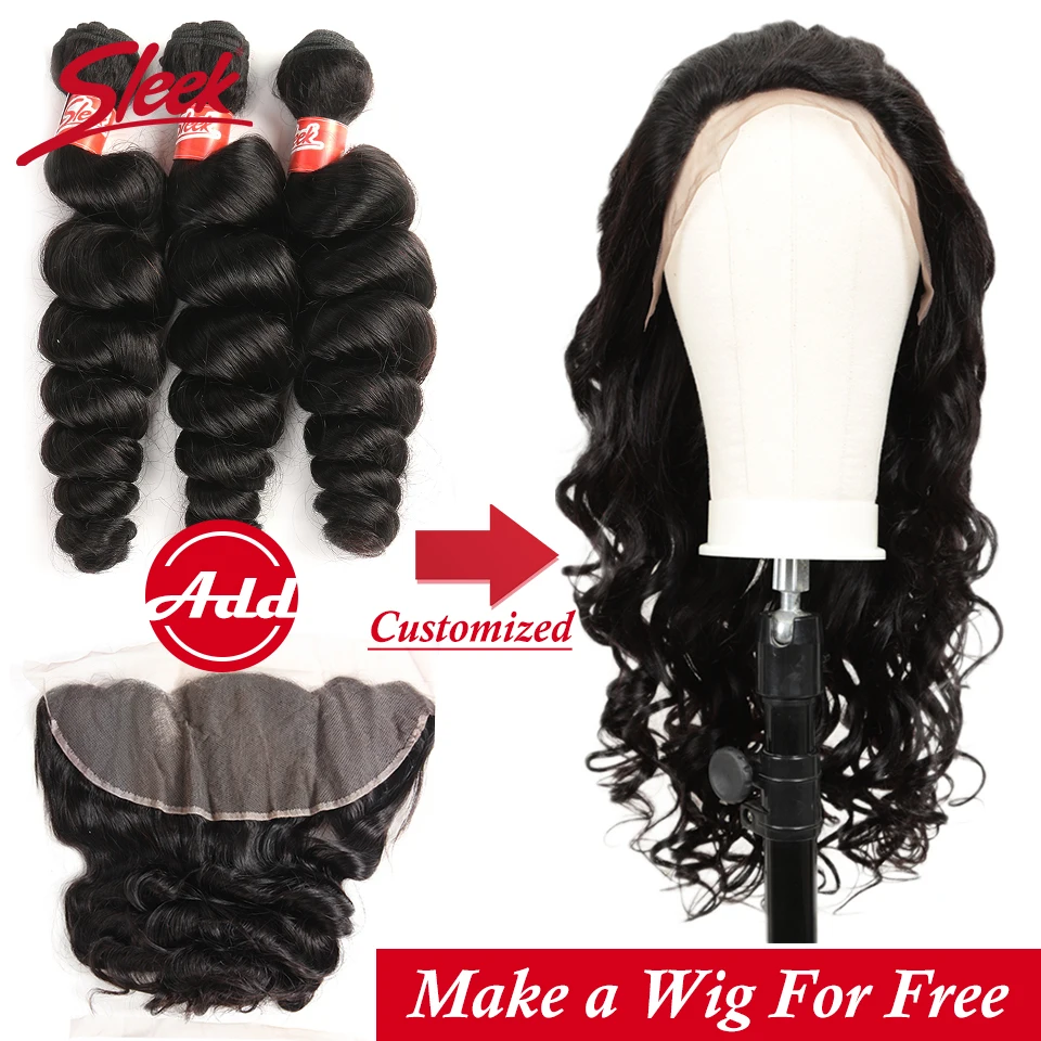 

Sleek Remy Loose Wave Lace Closure DIY Human Hair Wigs 8-28 Inch Free Customized By Brazilian Human Hair Bundles With Frontal