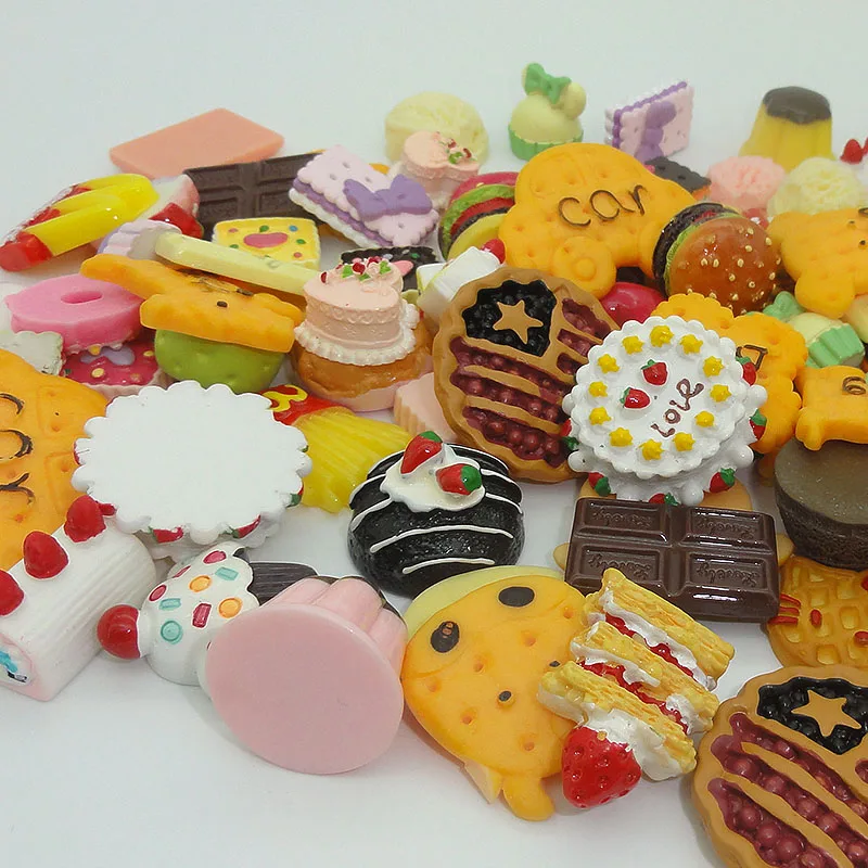 50pcs/lot Flat back resin colorful chocolate animal cake biscuit cookies mix size Craft Cabochon For Hair Cellphone Decoration 50pcs/lot Flat back resin colorful chocolate animal cake biscuit cookies mix size Craft Cabochon For Hair Cellphone Decoration