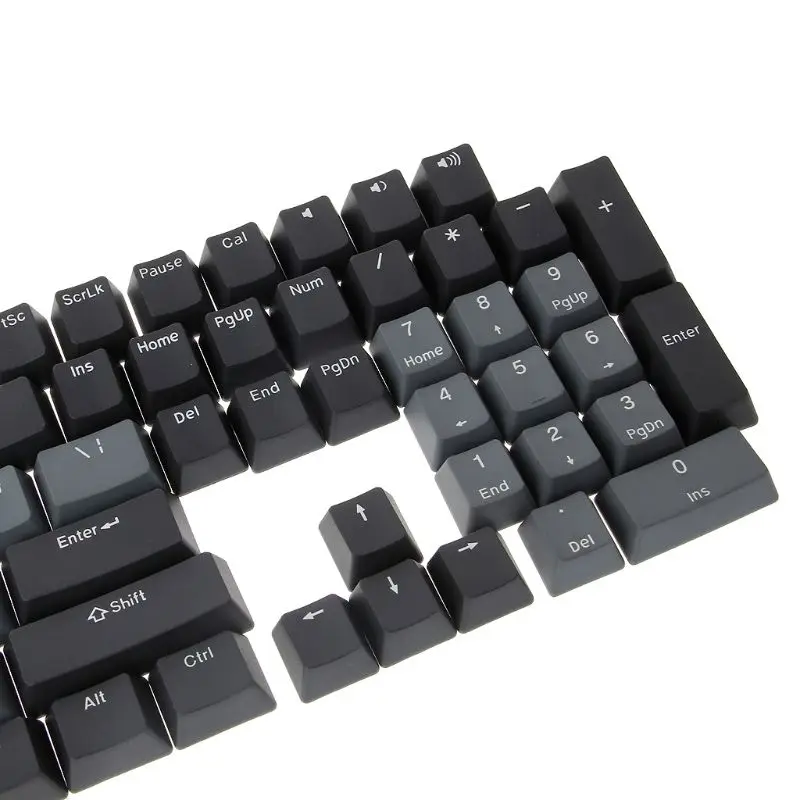 

Dolch Black Gray Mixed Thick PBT 108 Keycaps OEM Cherry Profile ANSI Layout Bi-Color Injection Over Molding Keycap
