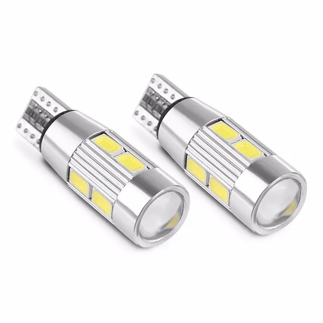 2PCS samochód stylizacja samochodu Auto LED T10 CANBUS 194 W5W 10 SMD 5630 LED Żarówka nie błąd LED światło parking T10 LED samochodowe światło boczne -