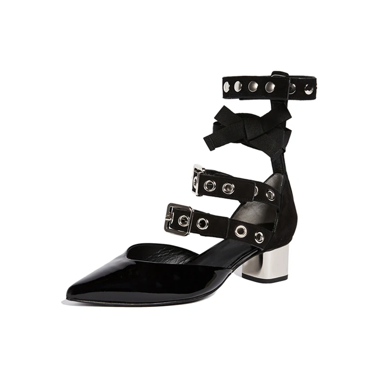 Casual Couleur Pointu Pompes Picture Talon Couture Noir Picture Bout Carré Pereira As Burgun Bleu Moyen Marque Cheville as Sangle Chaussures Blanc vIwdgx8