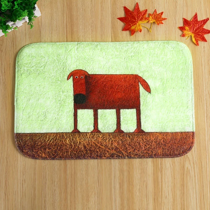 Cute Red Dog Design Floor Mats Bedroom Living Room Anti slip Padsin