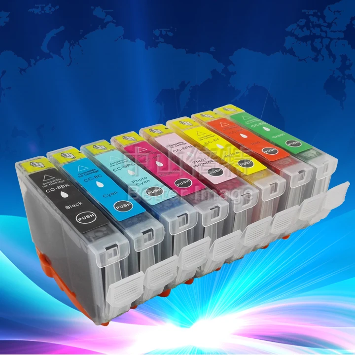 

INK WAY 8C, 1SET plus 2Extra Black CLI-8B/8C/8M/8Y/8PC/8PM/8G/8R compatible ink cartridges for Canon Pro9000