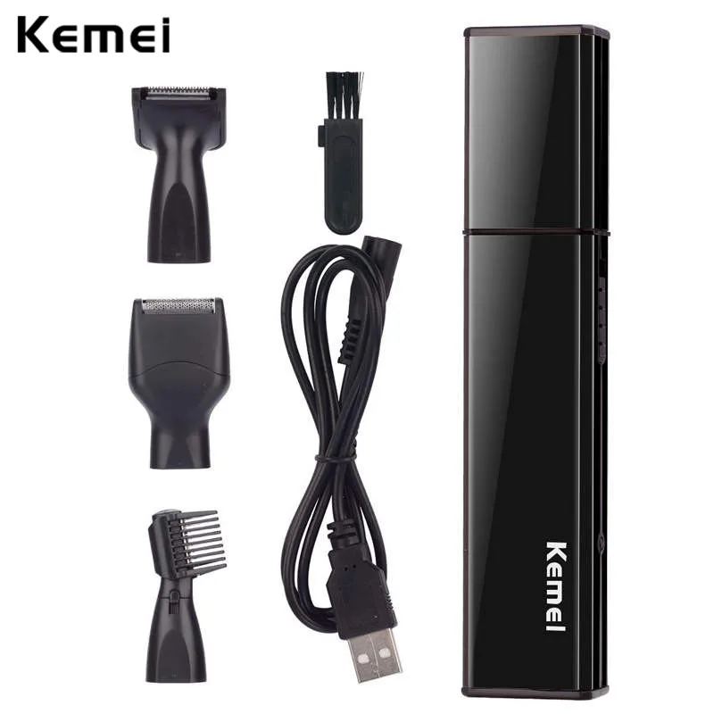

Kemei Men's Slim Electric Shaver Beard Face Eyebrows Nose Ear Hair Trimmer Rechargeable Sideburn Razor Stainless Steel Blade 47