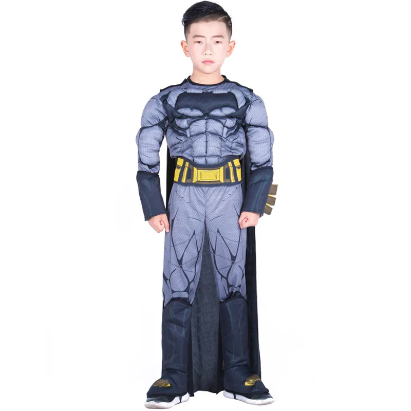 

Classic Deluxe Muscle Batman Costume for Kids Boys Superhero Cosplay Halloween Carnival Party Funny Dress