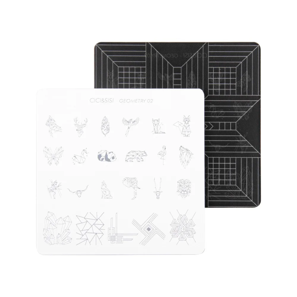 CICI&SISI Stamp Stamping Image Konad Plate Print Nail Art Template DIY for Nail Stamping Plates Geometry Patterns Series 4pcs christmas halloween owl 4 design stainless steel nail plates nail art image konad print stamp stamping manicure template