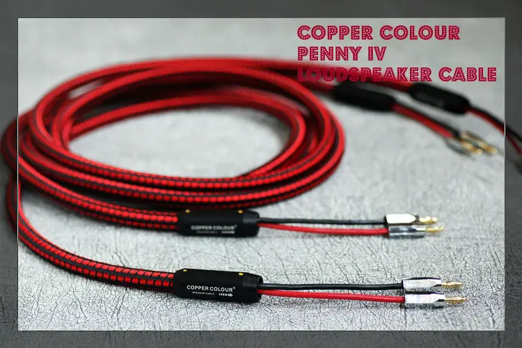 

pair Copper Colour Penny IV 5N OFC hifi speaker Cable with bannan plug