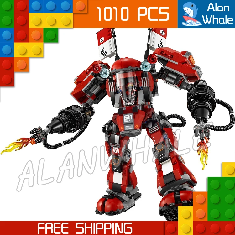 1010pcs New Ninja Fire Mech Battle Huge Robots 10720 Model Building