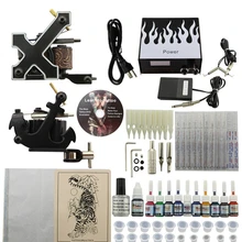 Профессиональный набор для татуировки, 2 пистолета, 10 чернильных наборов, источник питания 220 В