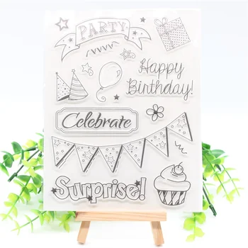 

KSCRAFT Celebrate Transparent Clear Silicone Stamps for DIY Scrapbooking/Card Making/Kids Fun Decoration Supplies 669