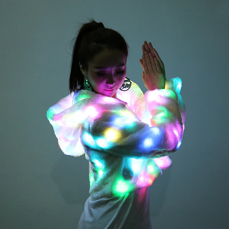 The New Christmas Led Light Costume Plush Coat Jacket Winter Light