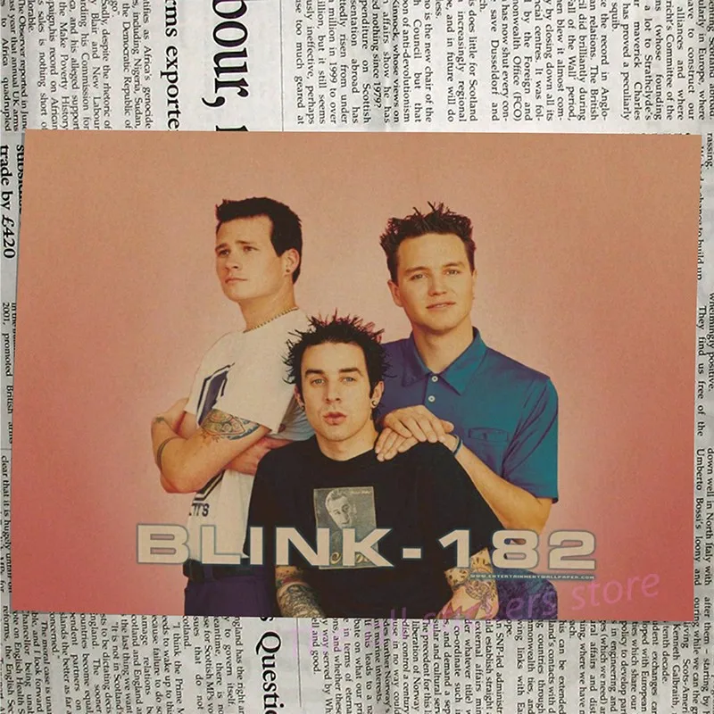 Blink 182, винтажная Ретро рок-группа, музыкальная гитара, матовая крафт-бумага, античный плакат, настенная наклейка, домашний декор/6009 - Цвет: 8