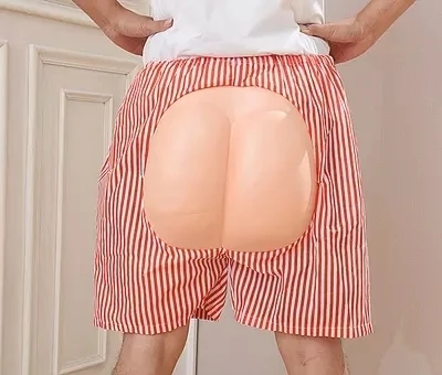 

1pc Halloween Decoration Dress Up Makeup Dance Stage Performance Costume Funny Exposing the buttocks beach pants prank novelty